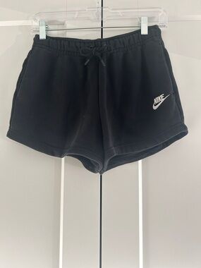 Nike Women's Black French Terry Athletic Drawstring Shorts